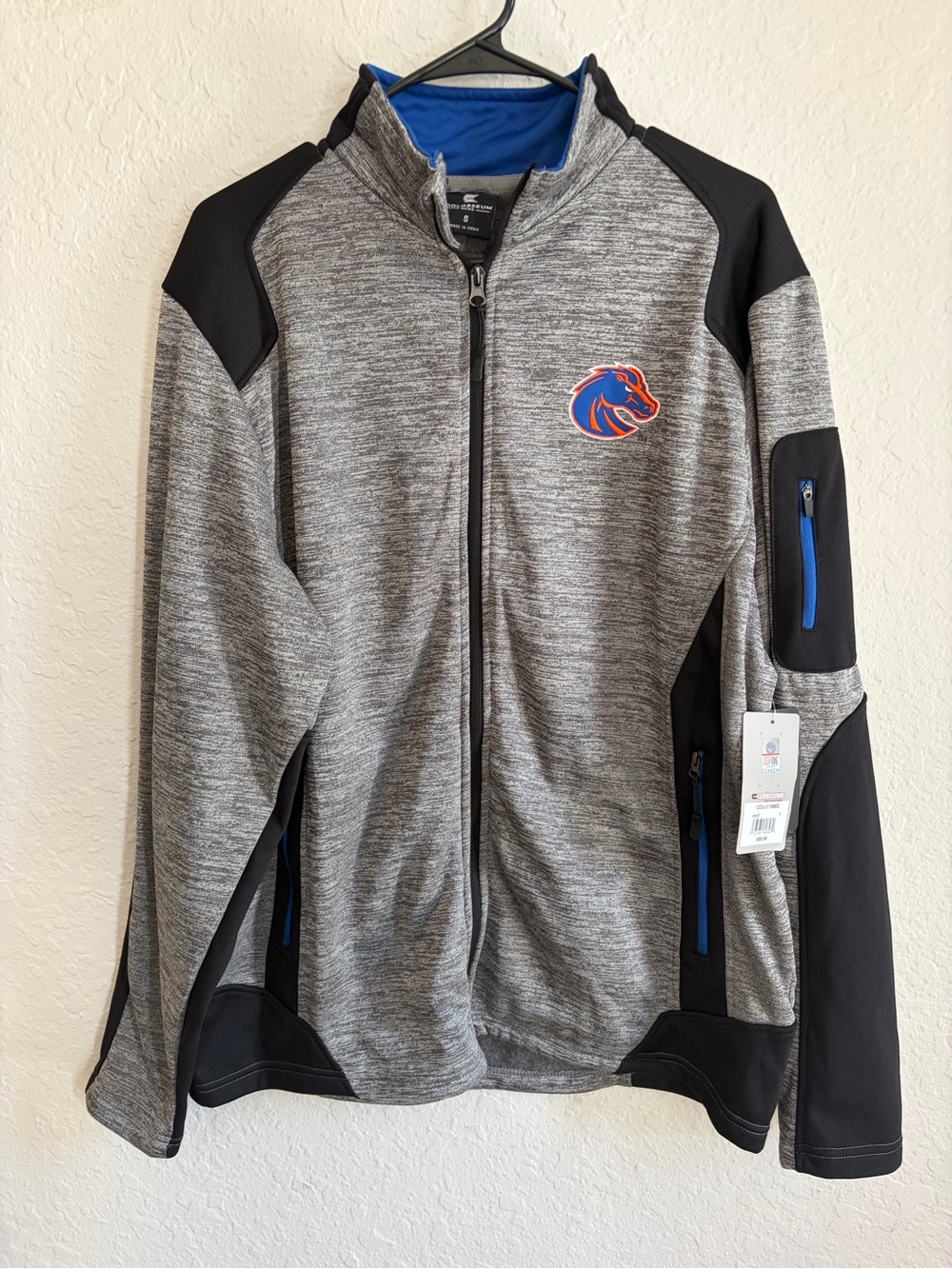 Boise State Broncos Colosseum Gray Zip Up Jacket - Men’s Small NCAA NWT